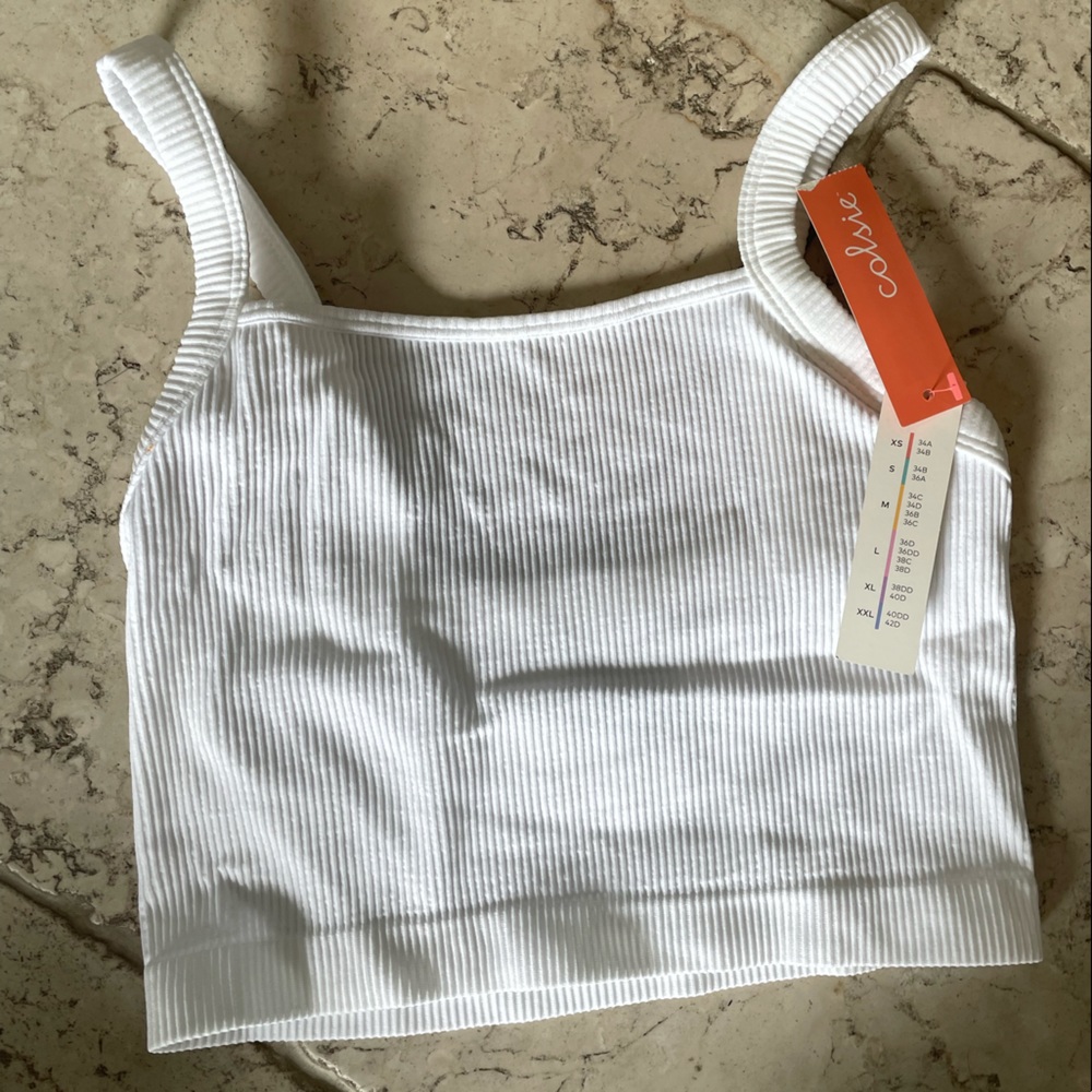 Basic Small ribbed crop top from target with mid-width tank straps